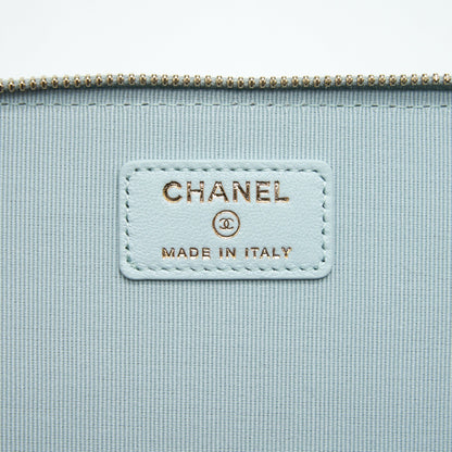 Chanel 21K Rectangular Top handle Vanity with Chain Baby Blue L