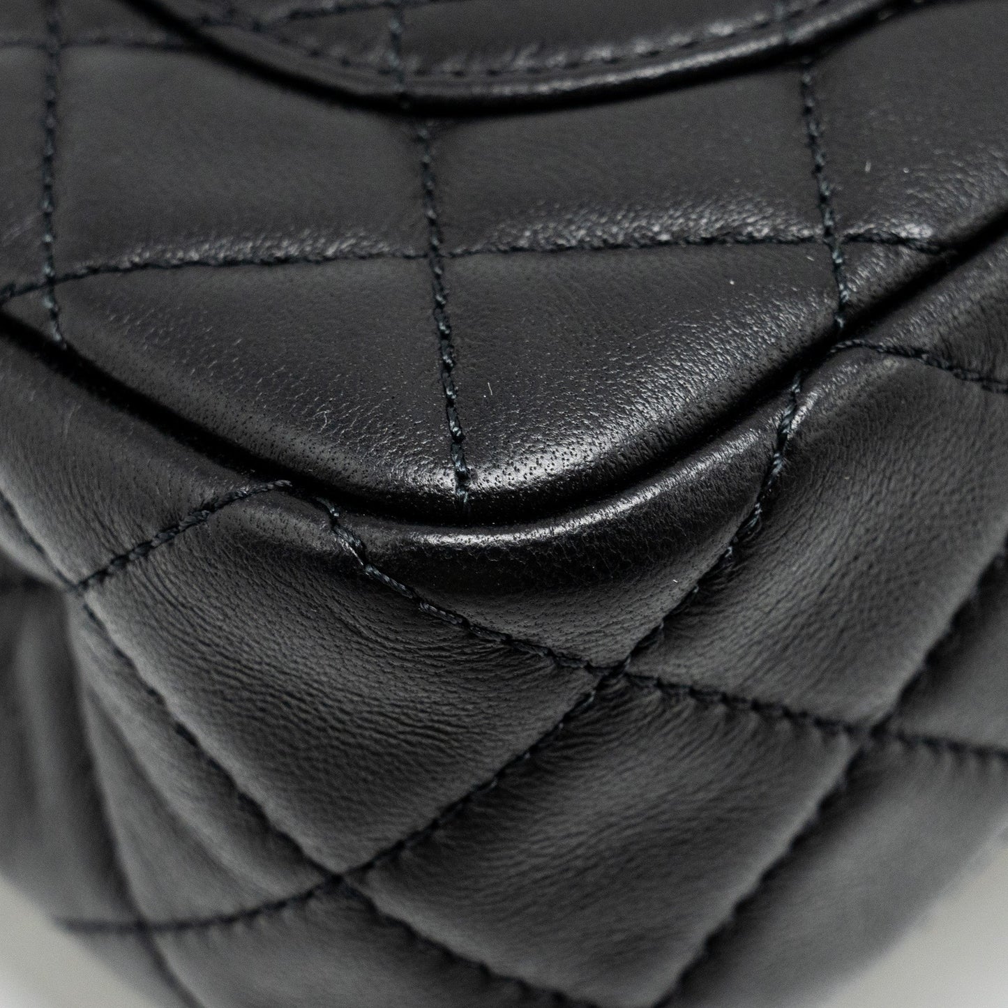 Chanel Pearl Crush Mini Rectangular Flap Bag Lambskin BLACK  (Microchip)