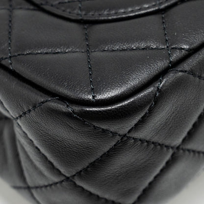 Chanel Pearl Crush Mini Rectangular Flap Bag Lambskin BLACK  (Microchip)