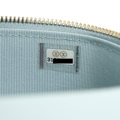 Chanel 21K Rectangular Top handle Vanity with Chain Baby Blue L