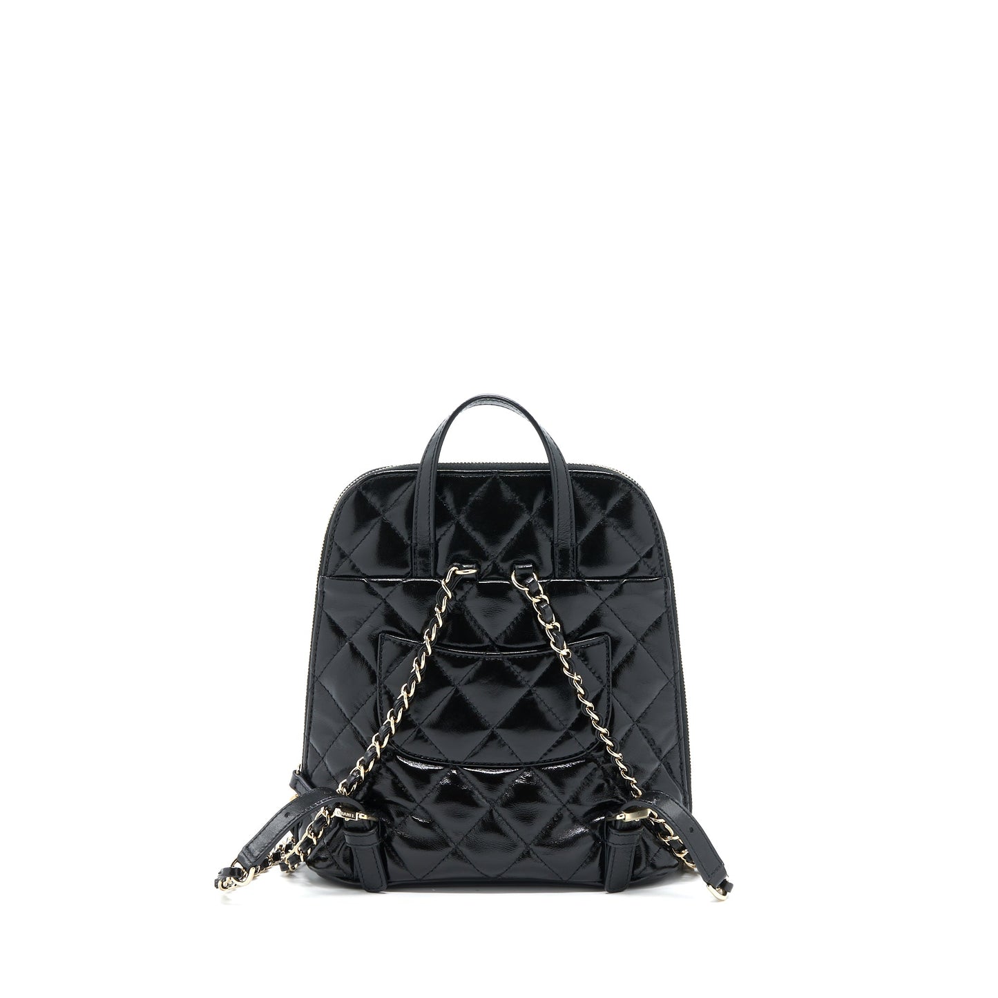 Chanel 22A Quilted Backpack Shiny Calfskin Black L (Microchip)