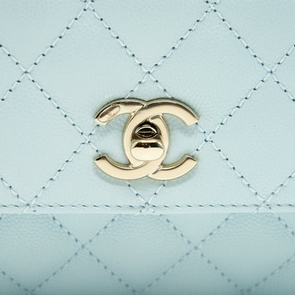 Chanel 21K Baby Blue Coco Handle Small (Old Mini) 24cm L