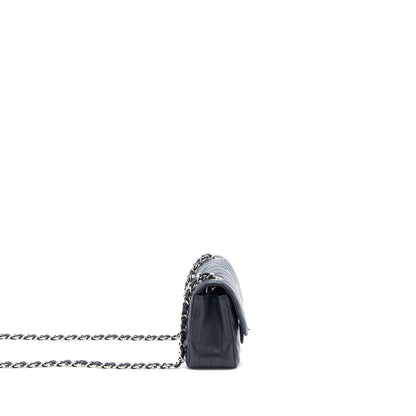 Chanel Mini Rectangular Flap Bag Chevron Lambskin Navy