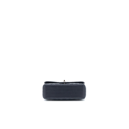 Chanel Mini Rectangular Flap Bag Chevron Lambskin Navy
