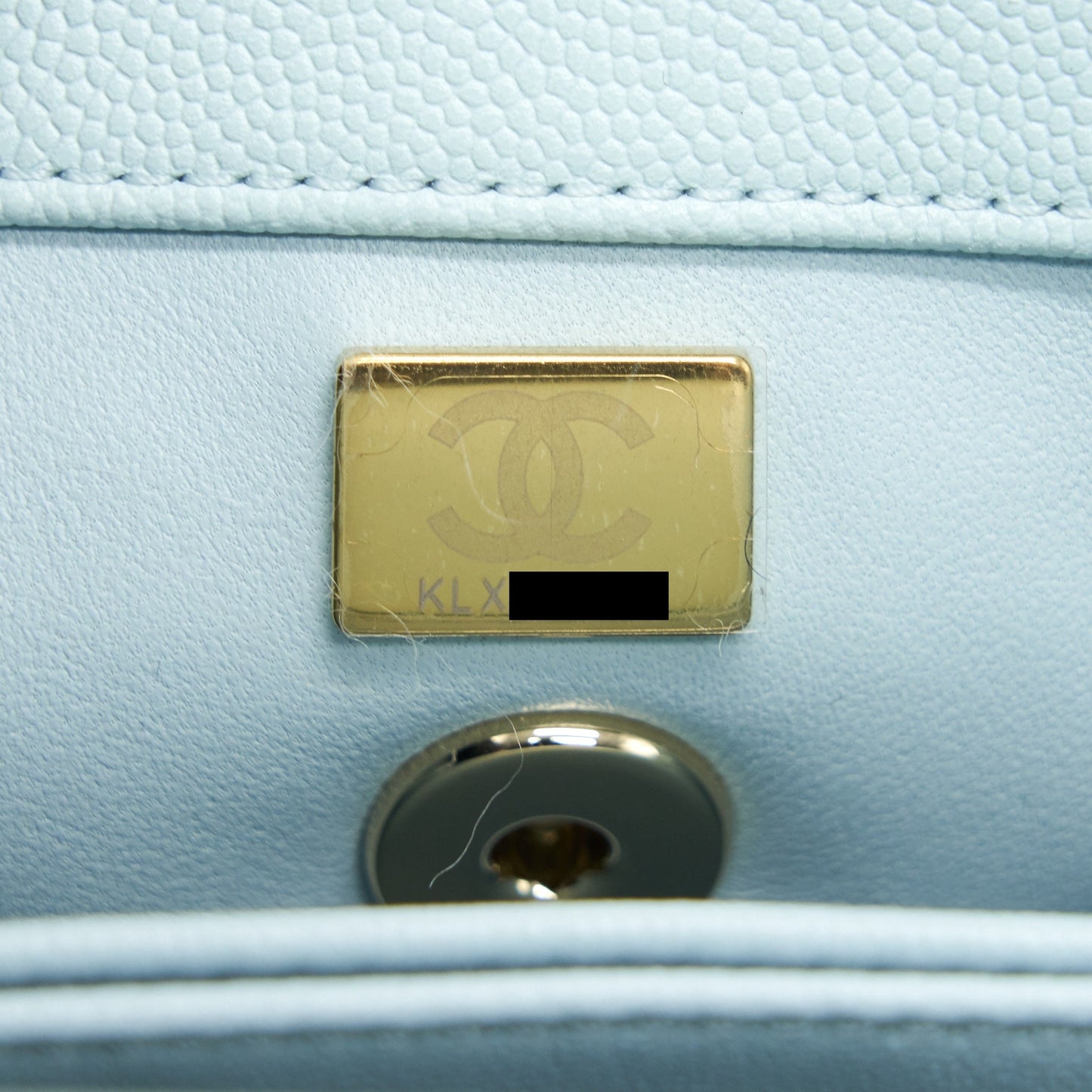Chanel 21K Baby Blue Coco handle Small (old mini) 24cm L