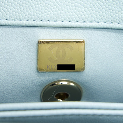 Chanel 21K Baby Blue Coco handle Small (old mini) 24cm L