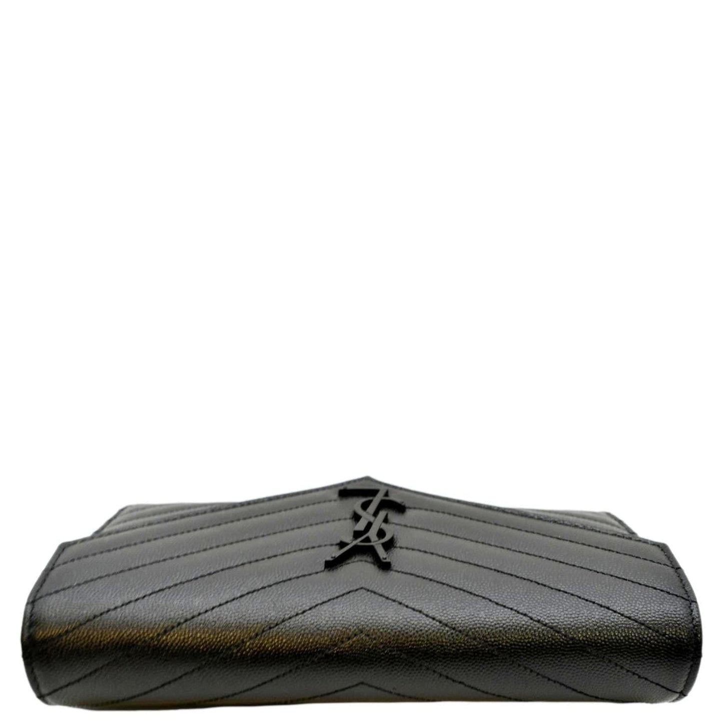 YVES SAINT LAURENT Cassandre Matelasse Chain Wallet Crossbody Bag Black