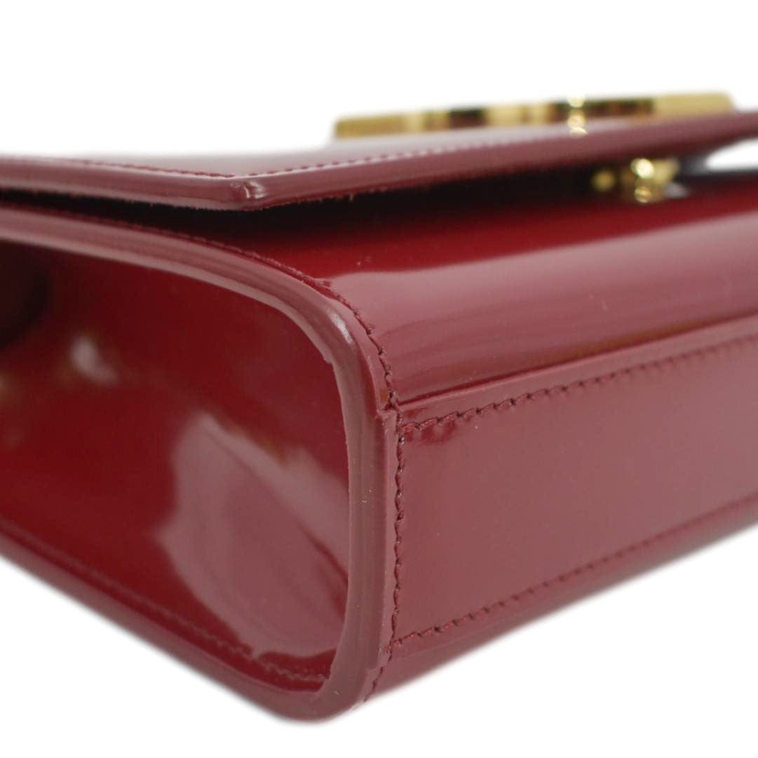 YVES SAINT LAURENT Kate Leather Chain Clutch Crossbody Bag Red