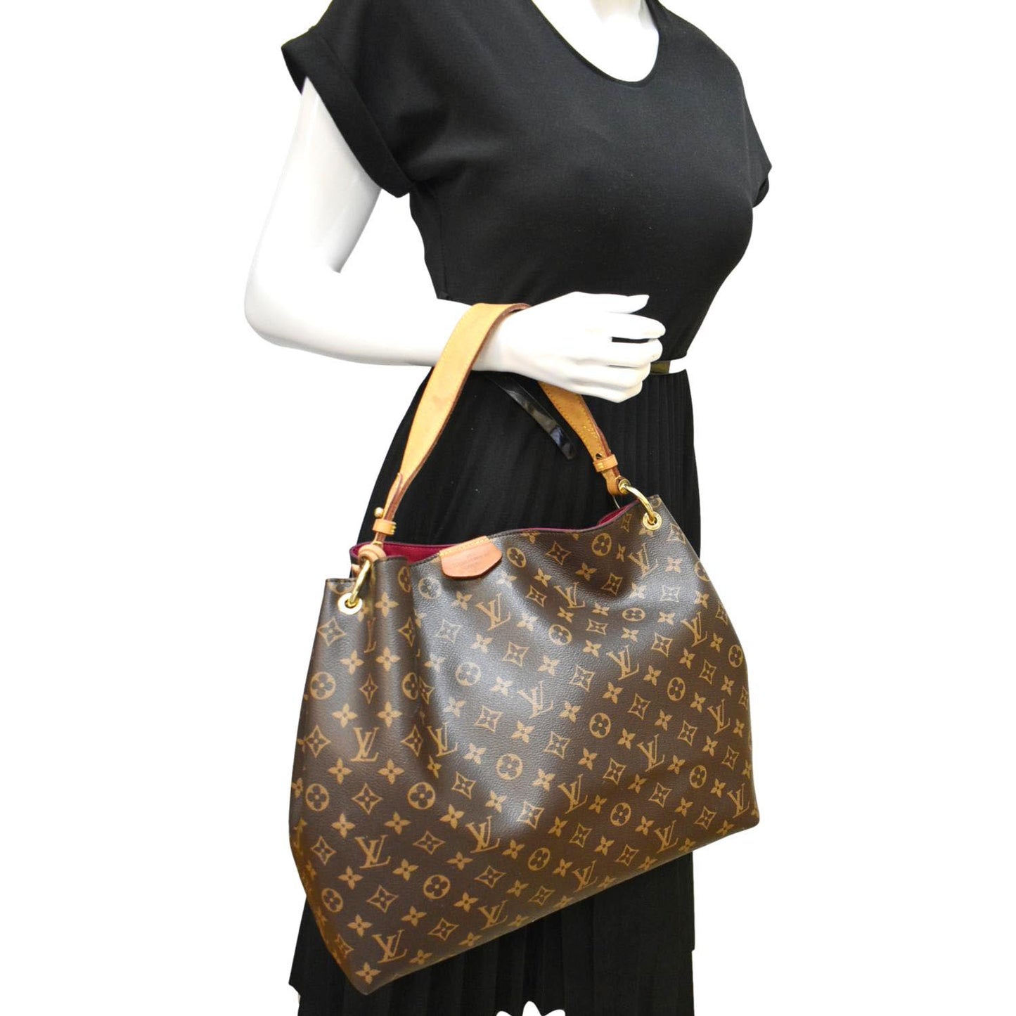 LOUIS VUITTON  Graceful MM Monogram Canvas Shoulder Bag Brown