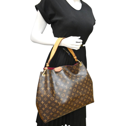 LOUIS VUITTON  Graceful MM Monogram Canvas Shoulder Bag Brown