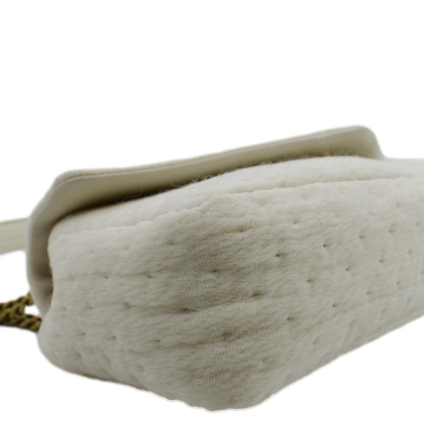 YVES SAINT LAURENT Calypso Organza Leather Crossbody Bag White