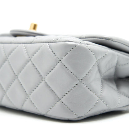 Chanel 21B pearl Crush Mini Rectangular Flap Bag Grey