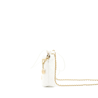 Chanel 23S Mini 22 Bag Shiny Calfskin White  (Microchip)