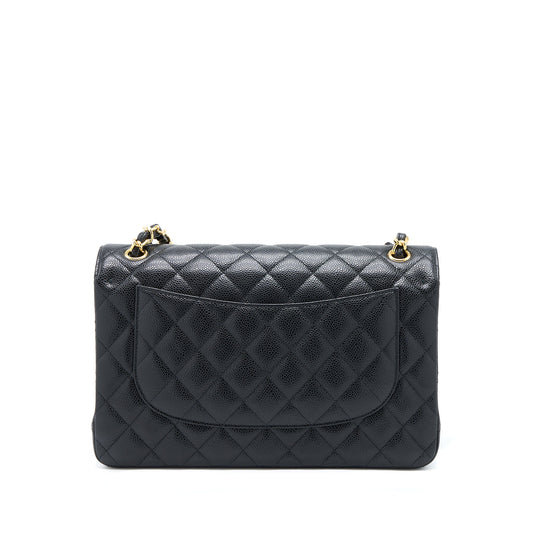 Chanel Classic Jumbo Double Flap Caviar Black  (Microchip)