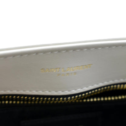 YVES SAINT LAURENT Toy Loulou Matelasse Leather Crossbody Bag Ivory