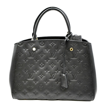 LOUIS VUITTON Montaigne MM Monogram Empreinte Satchel Bag Black