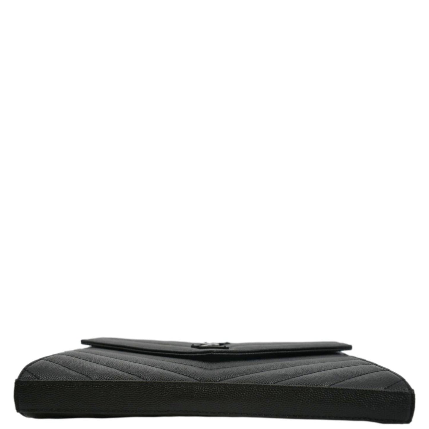 YVES SAINT LAURENT Cassandre Chain Wallet Leather Crossbody Bag Black