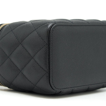 Chanel 22P Long Vanity With CC Logo Chain Caviar Black L