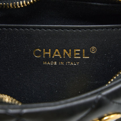 Chanel 22K Hobo Shoulder Bag Lambskin Black  (Microchip)