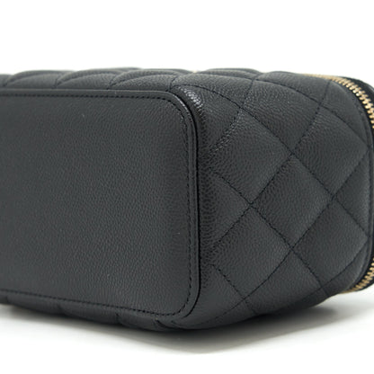 Chanel 22P Long Vanity With CC Logo Chain Caviar Black L