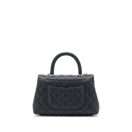 Chanel Coco Handle Caviar Black L(Microchip)