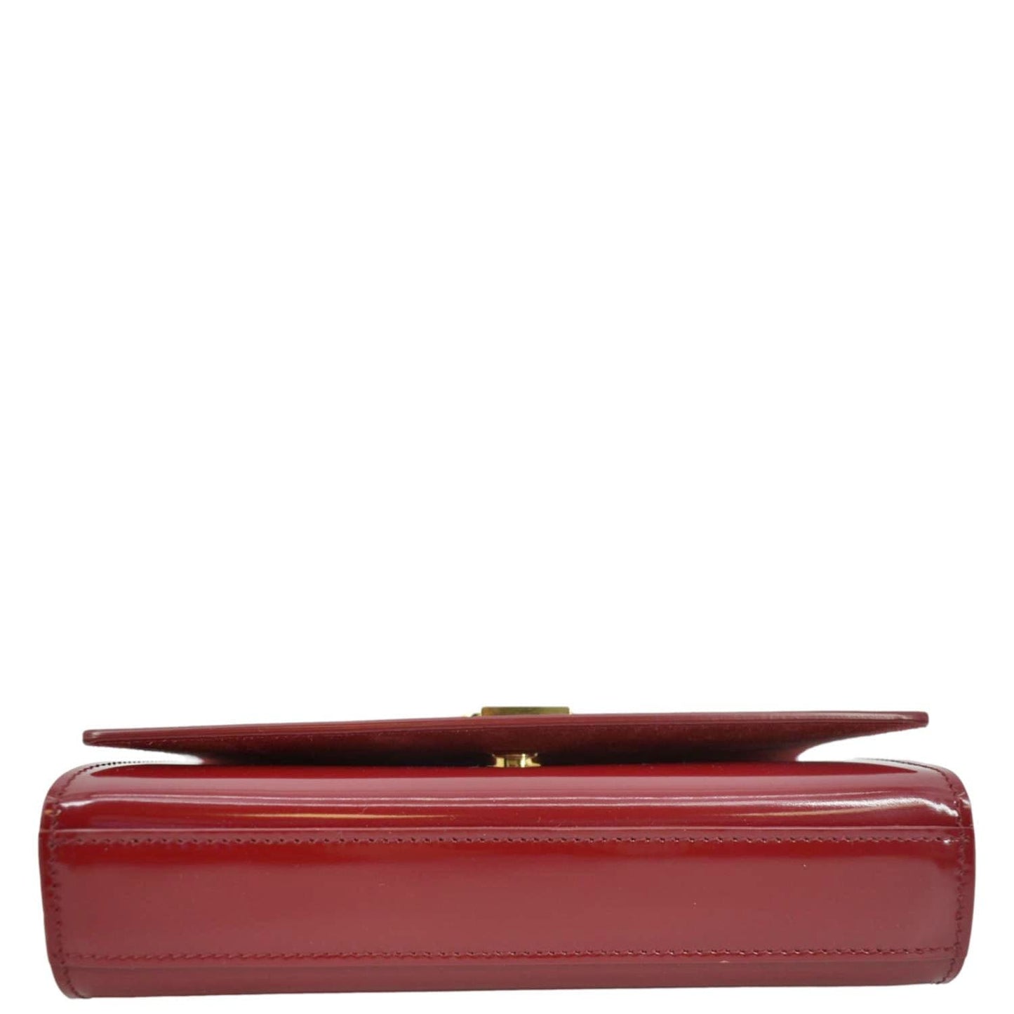 YVES SAINT LAURENT Kate Leather Chain Clutch Crossbody Bag Red