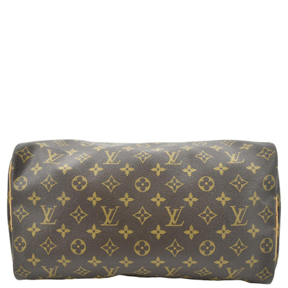 LOUIS VUITTON Speedy 35 Monogram Canvas Satchel Bag Brown