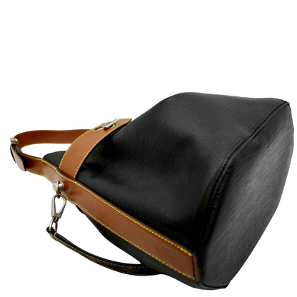 LOUIS VUITTON Twist Epi Leather Bucket Crossbody Bag Black