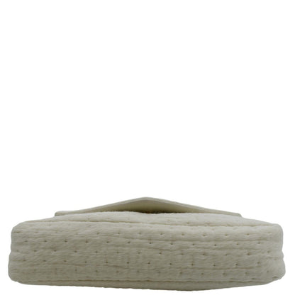 YVES SAINT LAURENT Calypso Organza Leather Crossbody Bag White