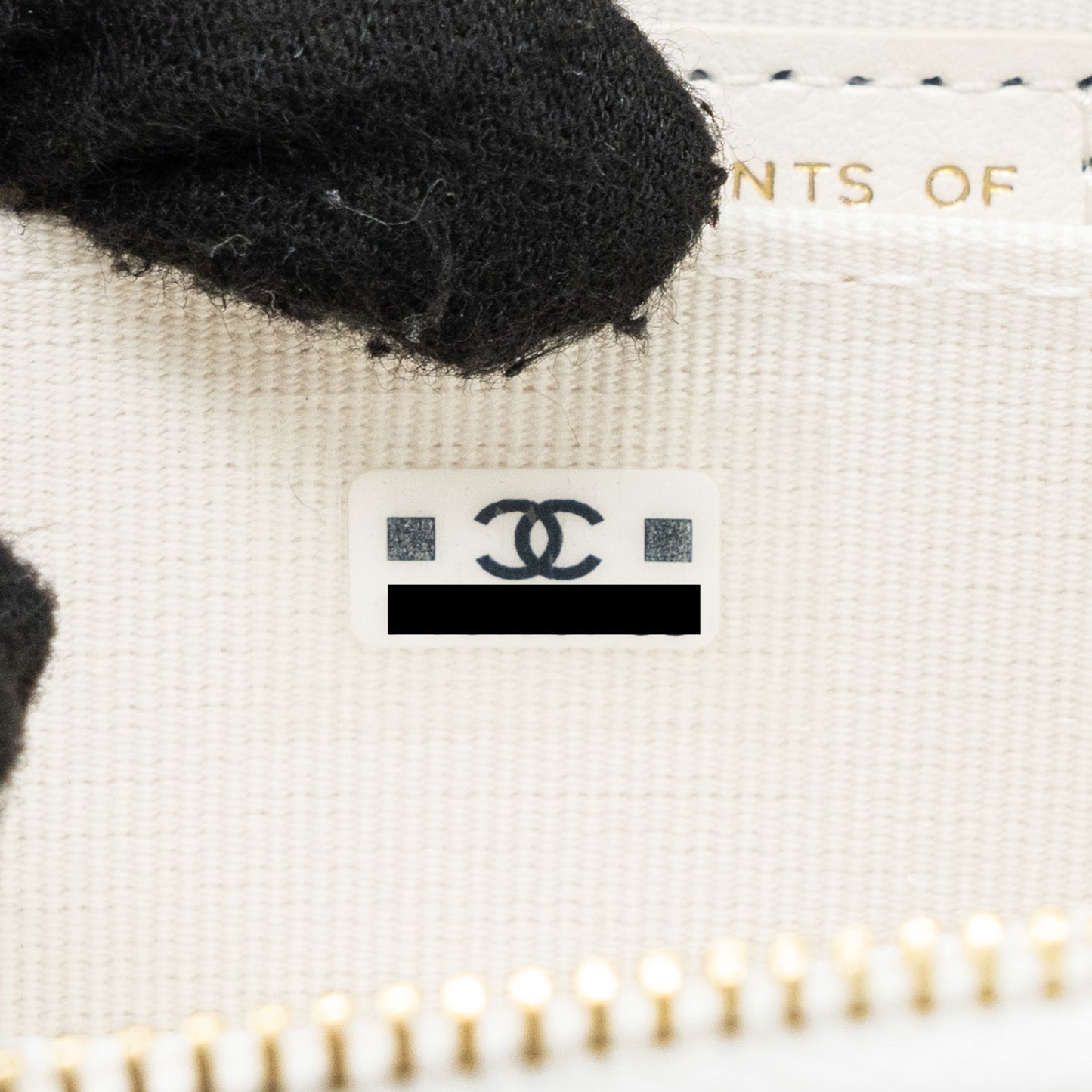 Chanel Mini Bow Card Holder With Chain Tweed White L(Microchip)