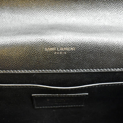 YVES SAINT LAURENT Kate Leather Chain Clutch Crossbody Bag Black