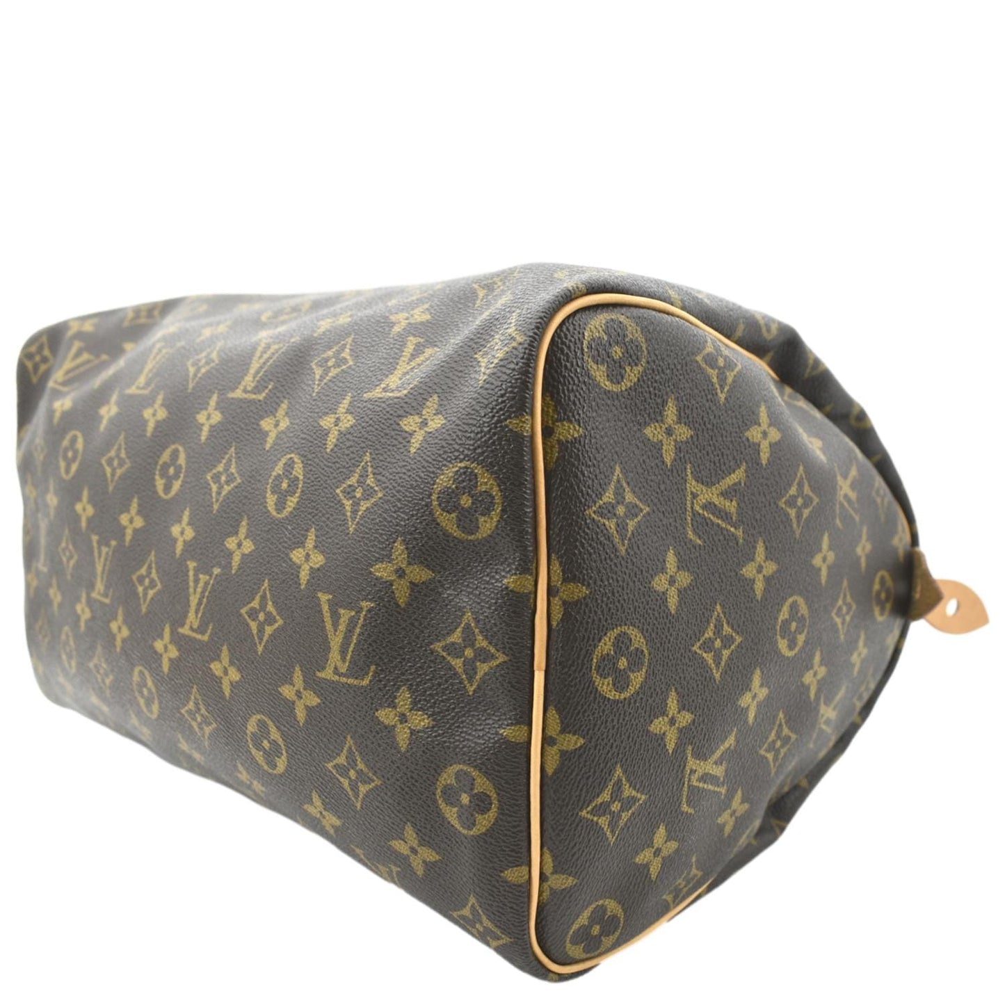 LOUIS VUITTON Speedy 35 Monogram Canvas Satchel Bag Brown