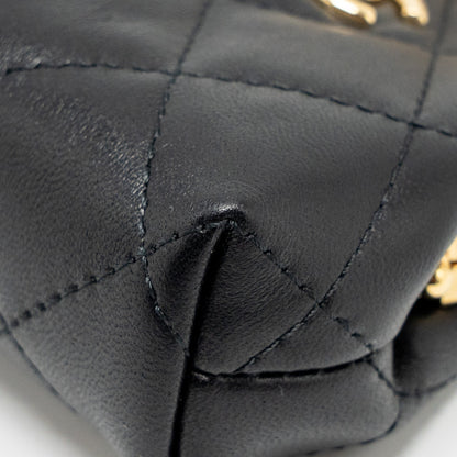 Chanel 23p Mini Coin Purse with Chain Calfskin Black L(microchip)