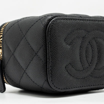Chanel Mini Vanity with Chain Caviar Black L (Microchip)