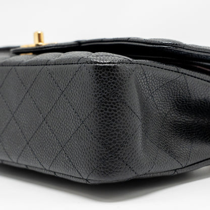 Chanel Medium Classic Double  Flap Bag Caviar  Black