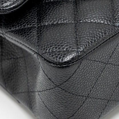 Chanel Medium Classic Double  Flap Bag Caviar  Black