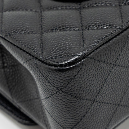 Chanel Medium Classic Double  Flap Bag Caviar  Black