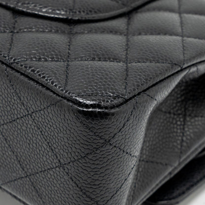 Chanel Medium Classic Double  Flap Bag Caviar  Black