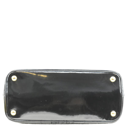 PRADA Double Zip Patent Leather Shoulder Bag Black B1801N
