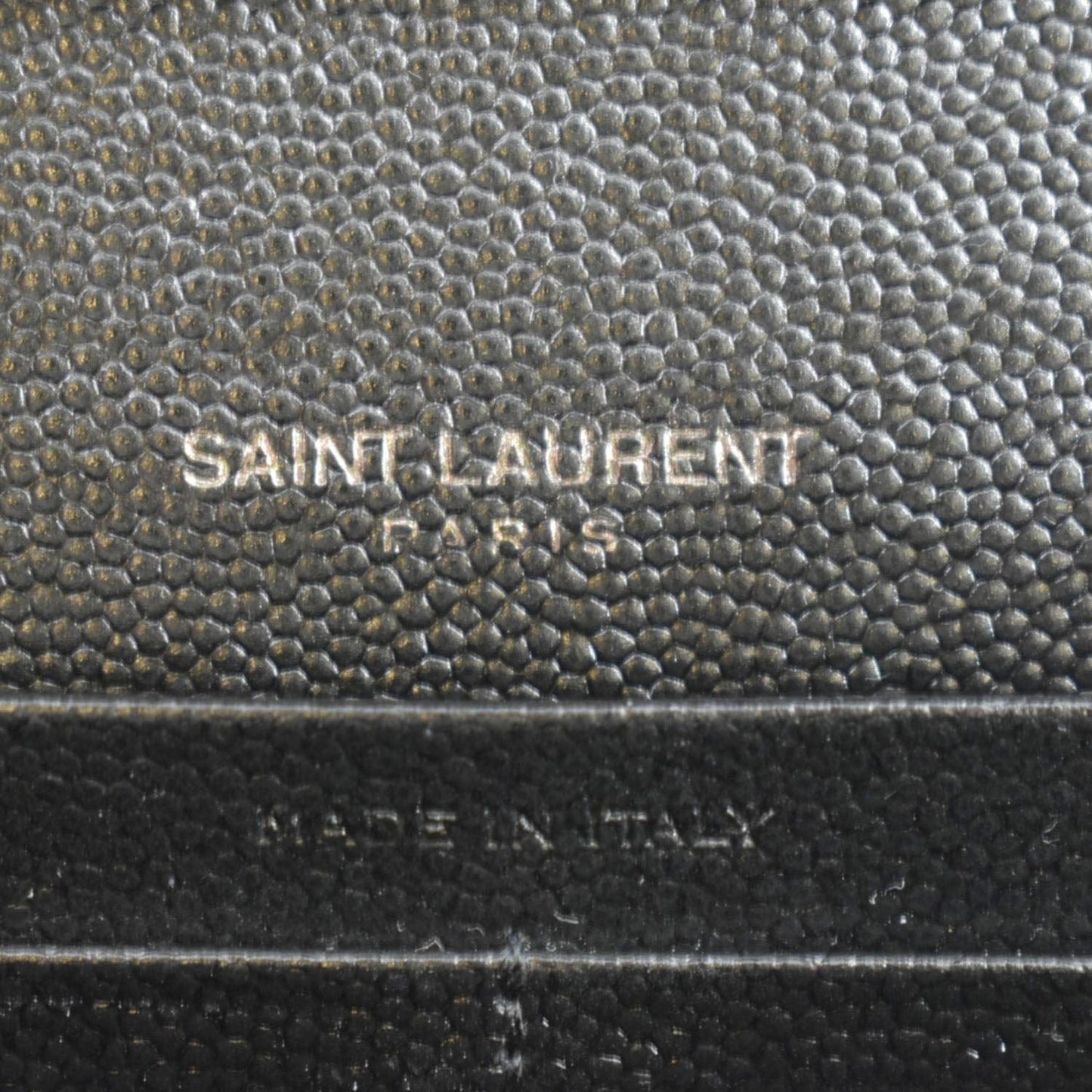 YVES SAINT LAURENT Cassandre Chain Wallet Leather Crossbody Bag Black