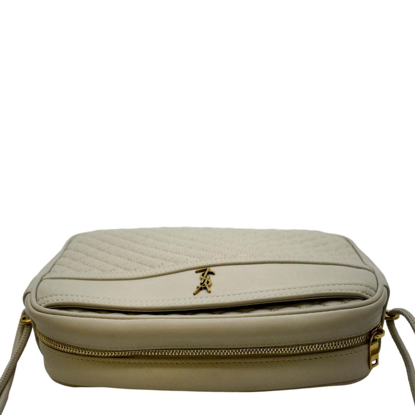 YVES SAINT LAURENT Victoire Camera Shoulder Bag Creme