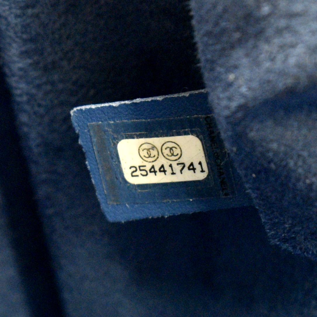 CHANEL Deauville Studded Caviar Tote Shoulder Bag Blue