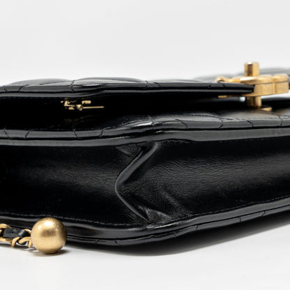 Chanel 24c Gold Crush Wallet On Chain Calfskin Black (microchip)