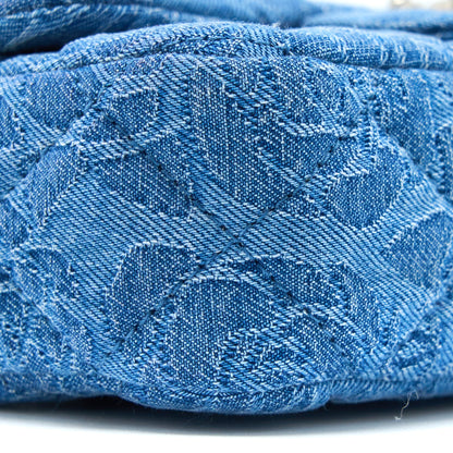 Chanel Coco Love Flap Bag Camellia Denim Blue  (Microchip)