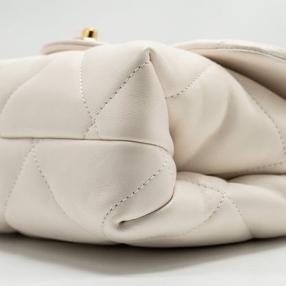 Chanel 22B Chain Cushion Flap Bag Lambskin White  (Microchip)