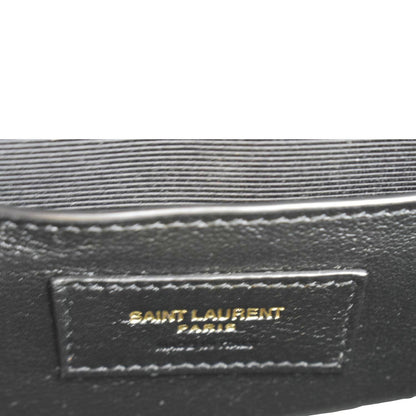 YVES SAINT LAURENT Small Envelope Matelassé Leather Shoulder Bag Green