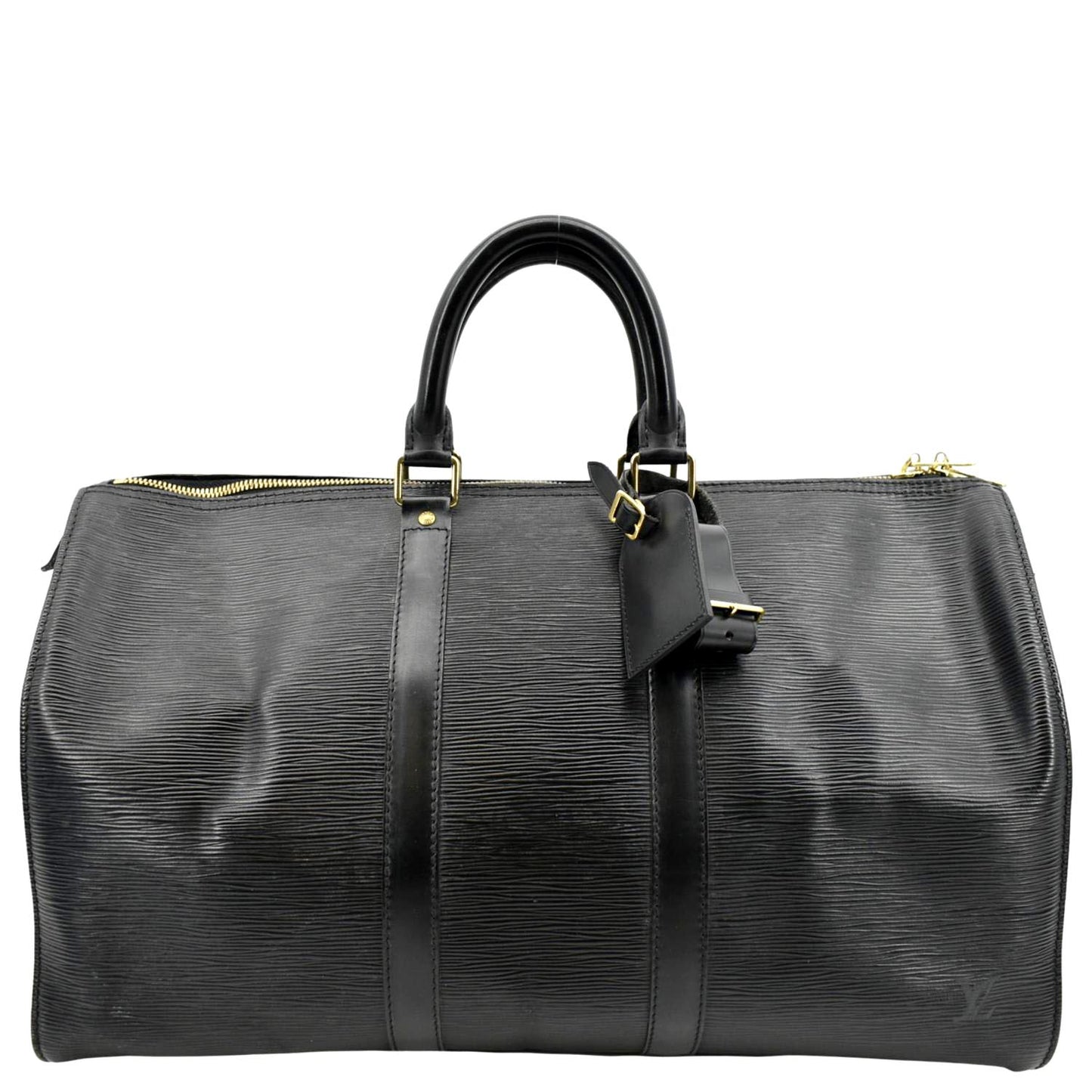 LOUIS VUITTON Keepall 45 Epi Leather Travel Bag Black