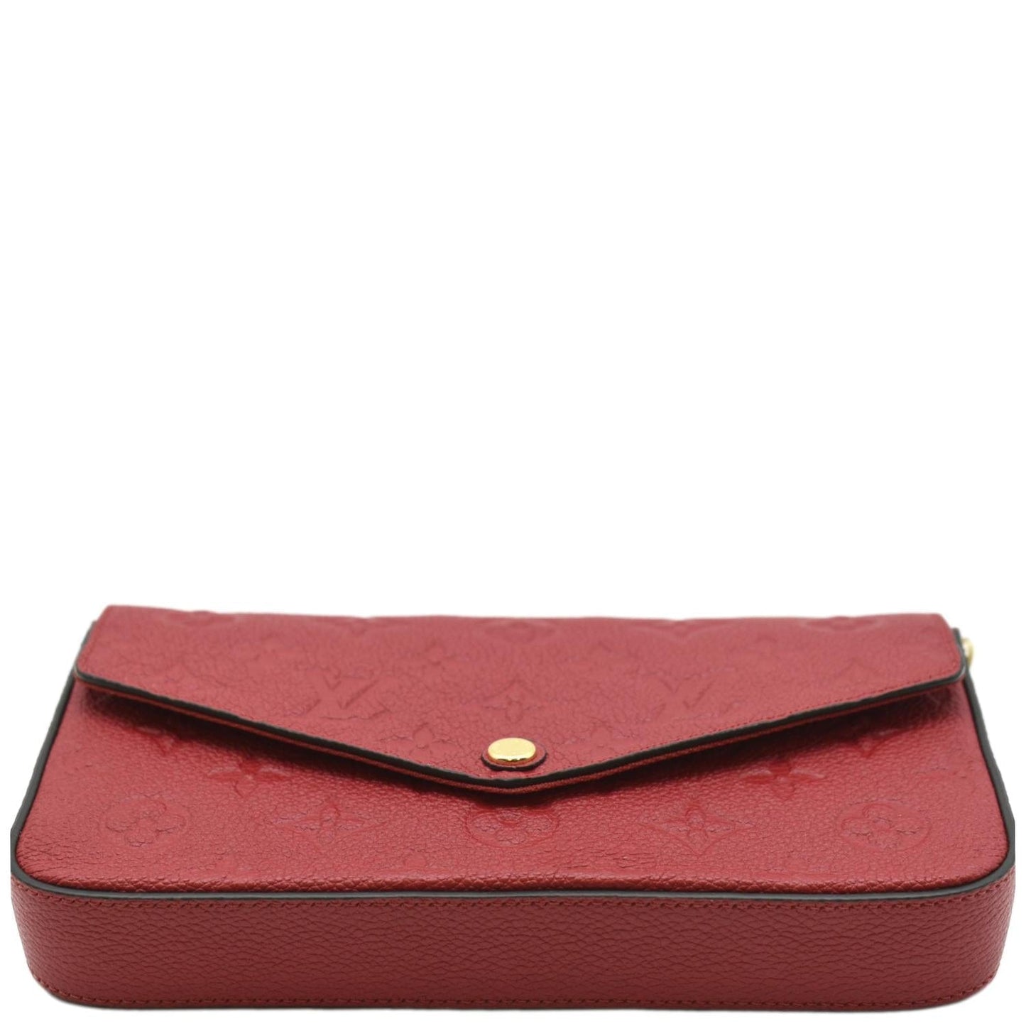 LOUIS VUITTON Pochette Felicie Monogram Empreinte Chain Wallet Red