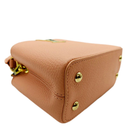 LOUIS VUITTON Capucines Mini Taurillon Python Leather Satchel Bag Topaze