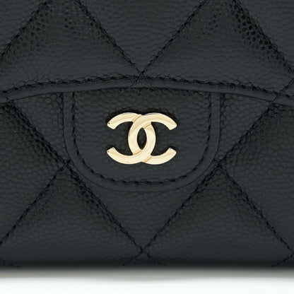 Chanel Card Holder On Chain Caviar Black L
